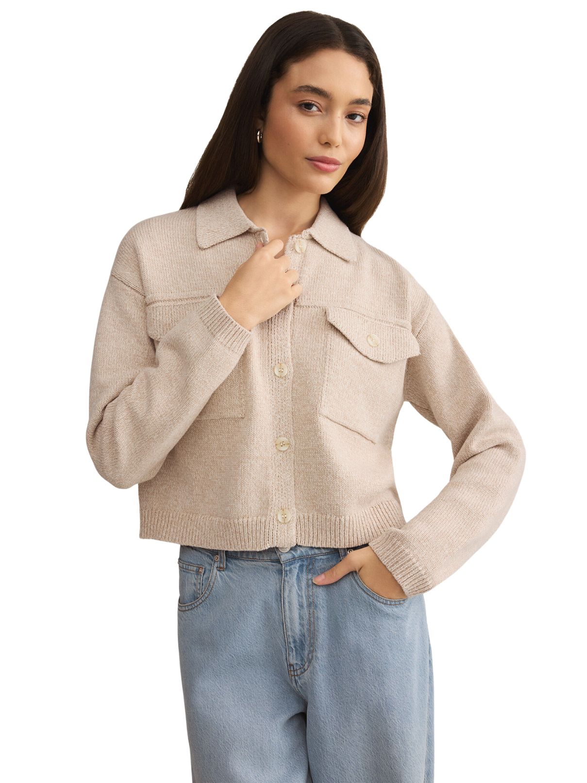 Z Supply Cielo Knit Jacket in Parchment