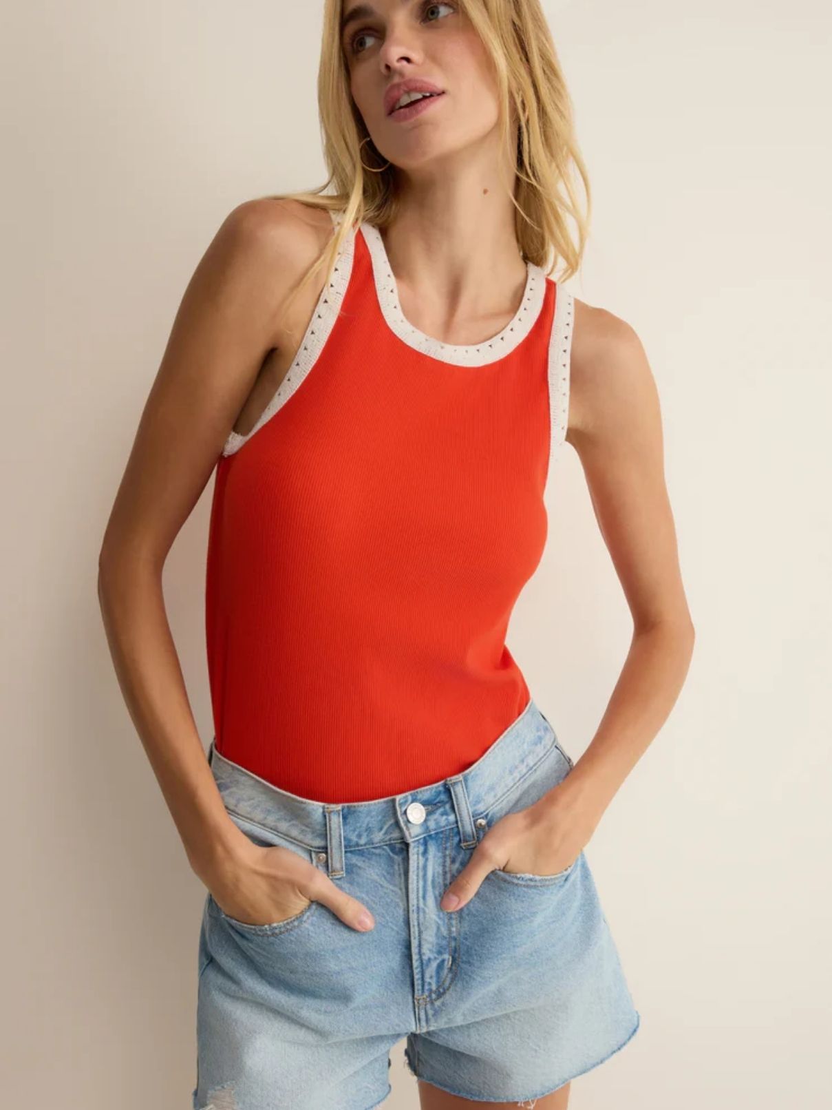 Z Supply Clarke Rib Tank in Lychee