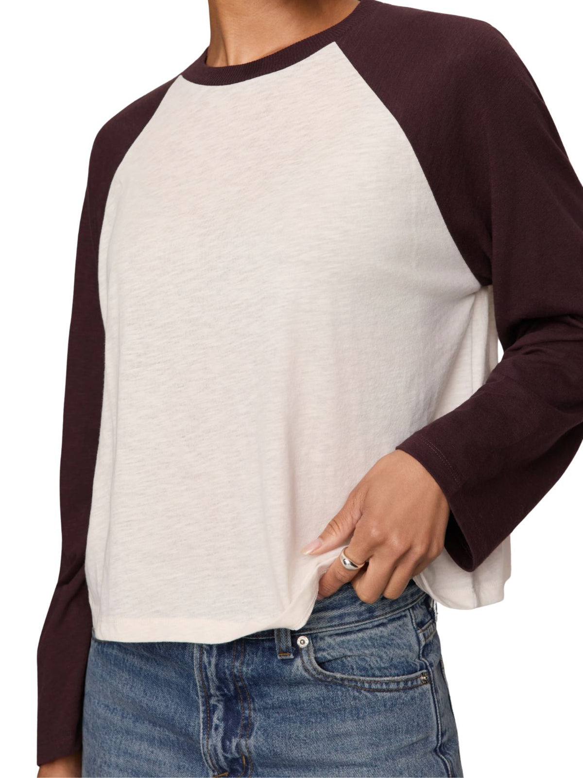 Z Supply Classic Slub Baseball Tee in Berry Noir