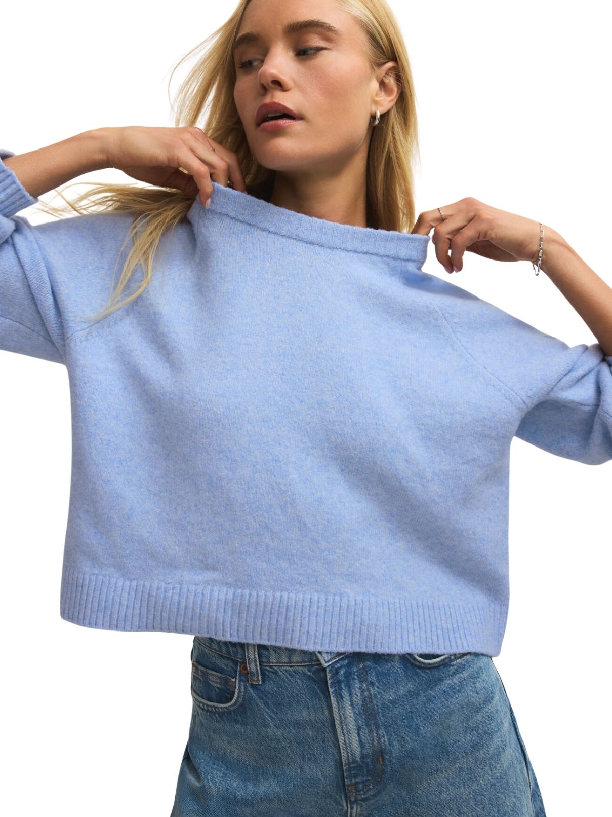 Z Supply Coming Up Sweater in Blue Light