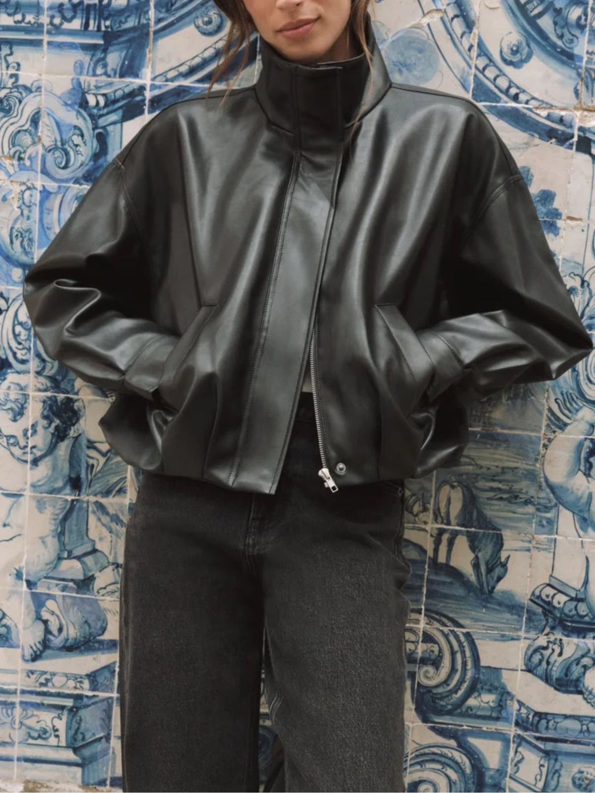 Z Supply Corin Bubble Hem Jacket in Black