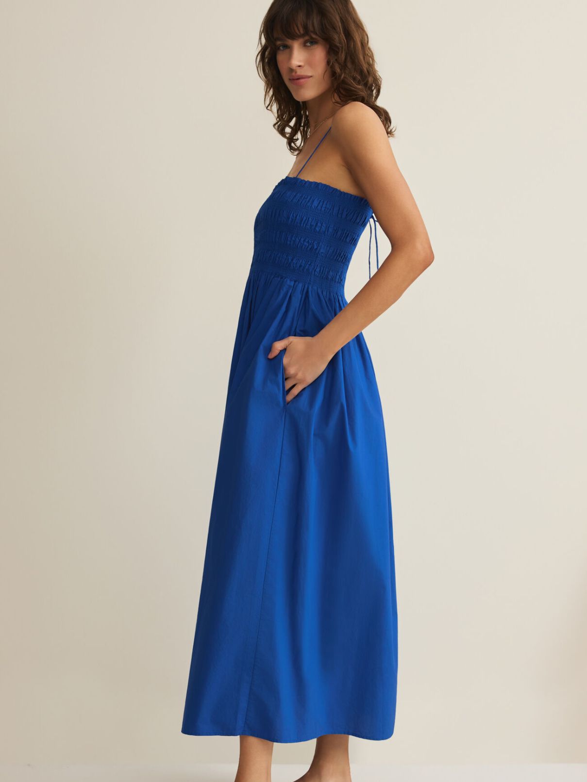 Z Supply Cornelia Poplin Midi Dress in Nautical