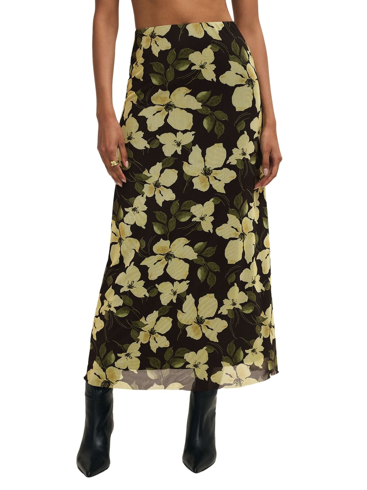Z Supply Eda Ren Floral Mesh Skirt in Sunnyside