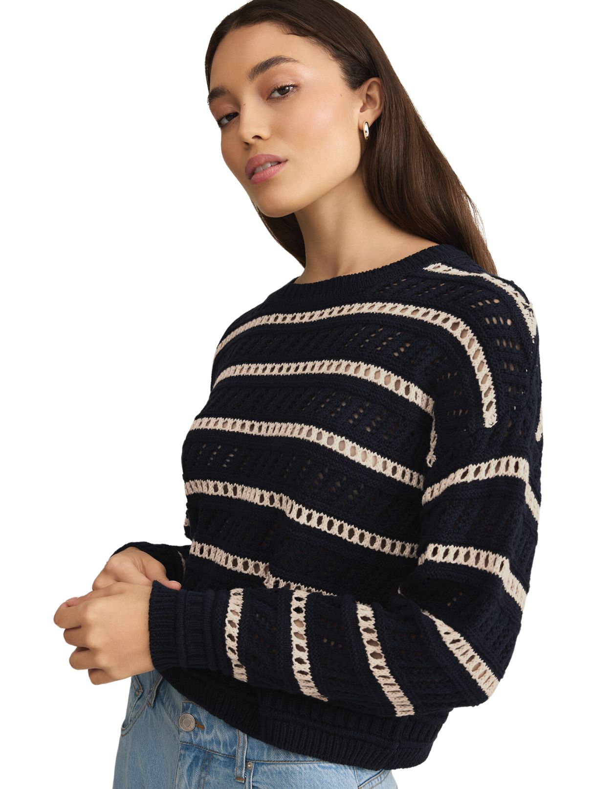 Z Supply Estero Stripe Sweater in Eclipse