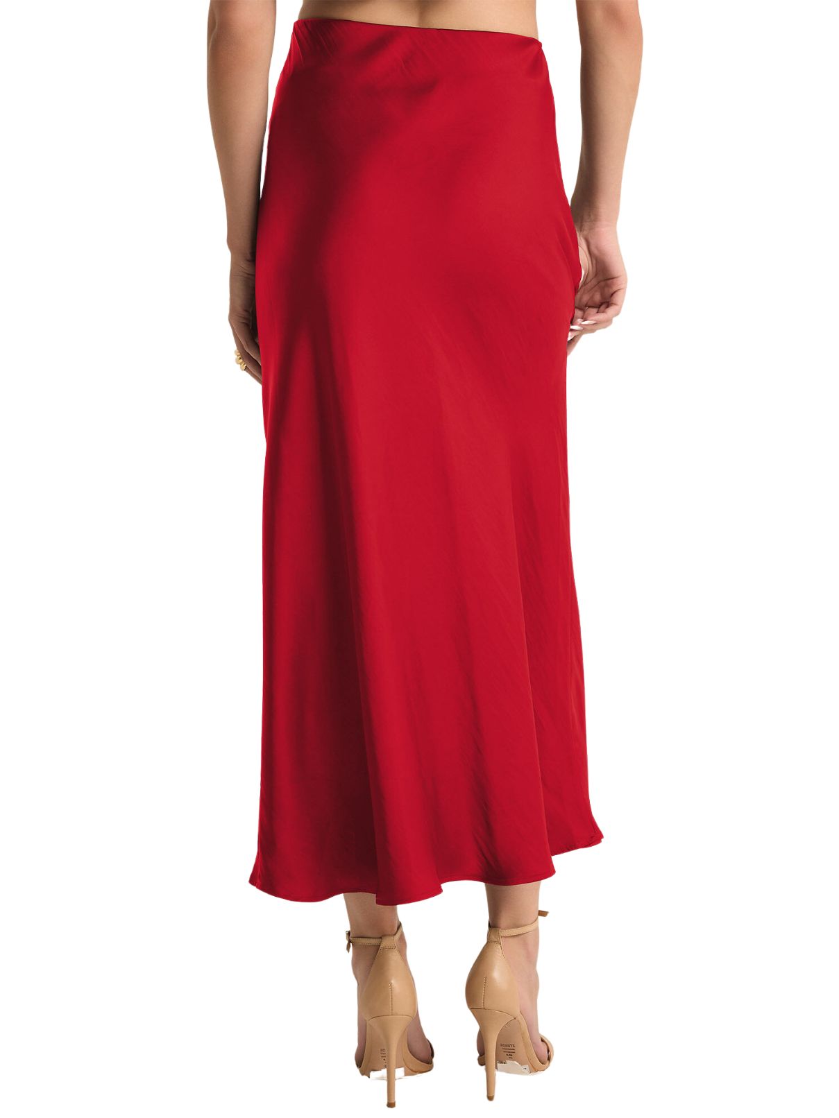 Z Supply Europa Poly Sheen Skirt in Haute Red