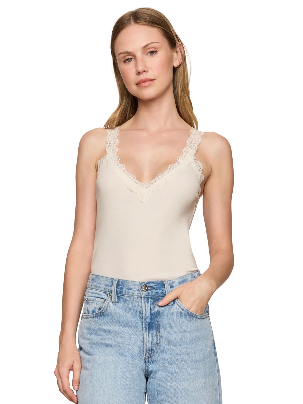 Z Supply Eve Lace Trim Tank – Sandstone