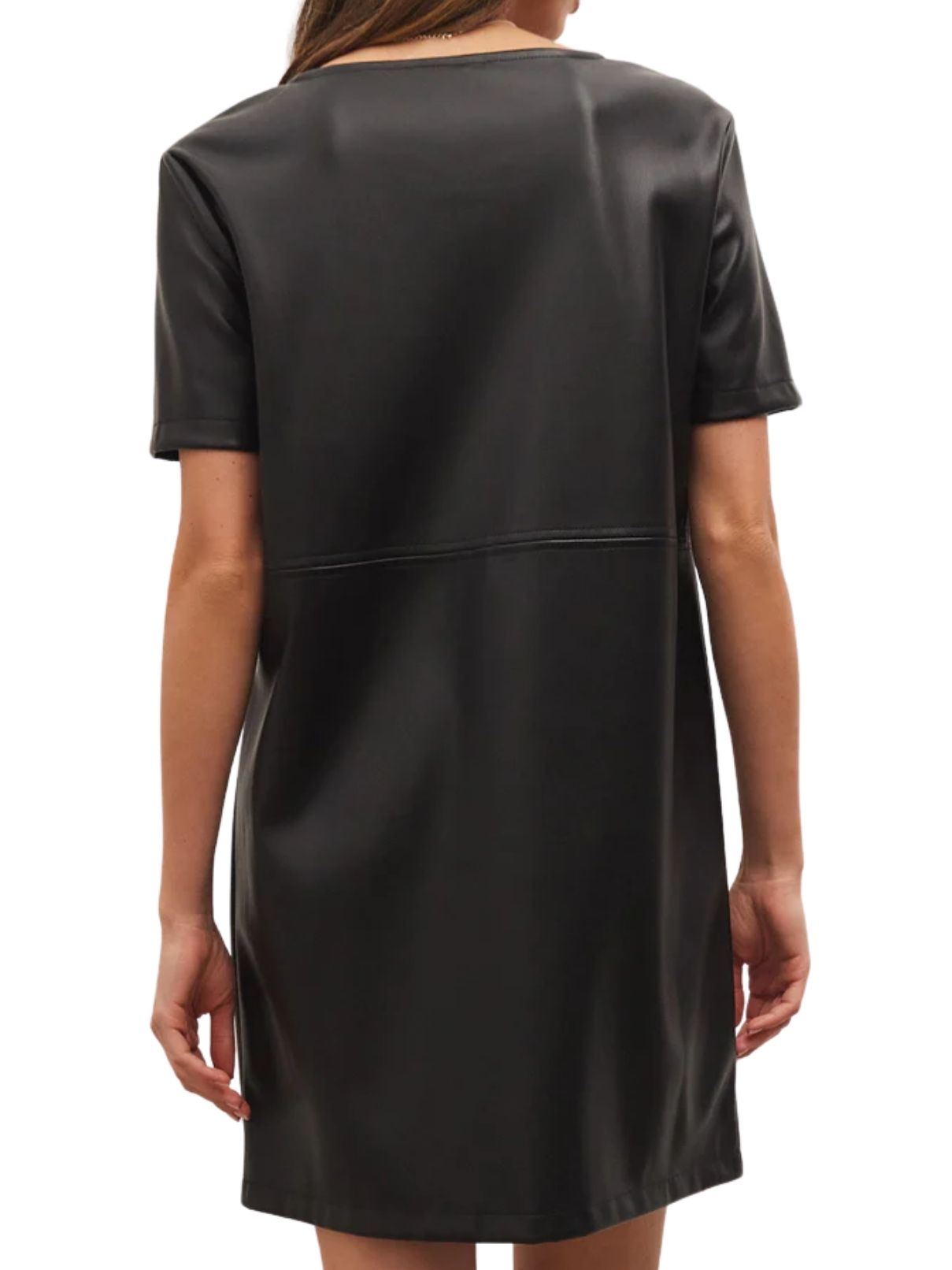 Z Supply Faux Leather London Dress in Black