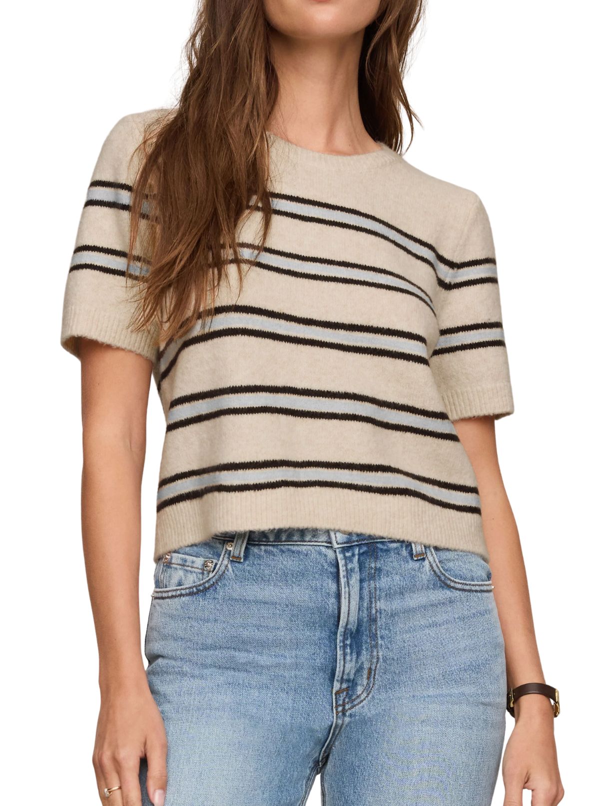 Z Supply Gatewood Stripe Sweater Tee – Light Oatmeal Heather