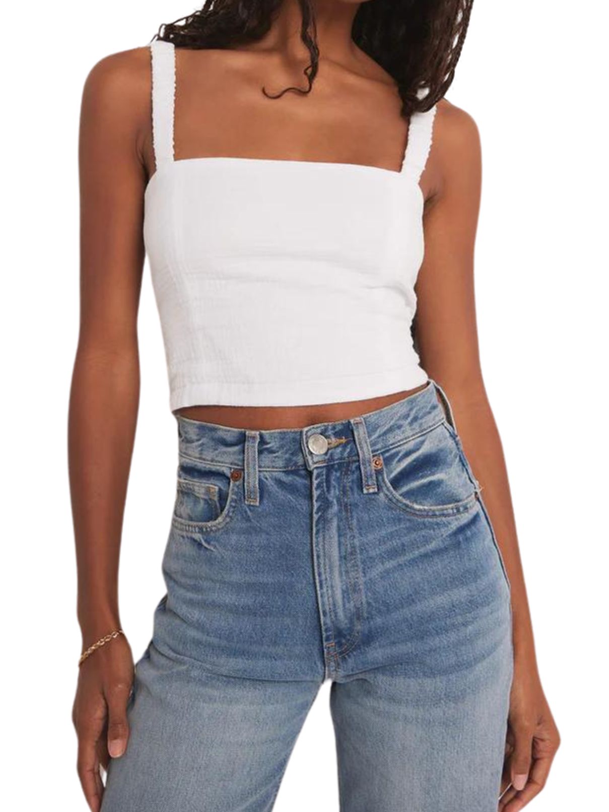 Z Supply Gauze Cambria Tank in White