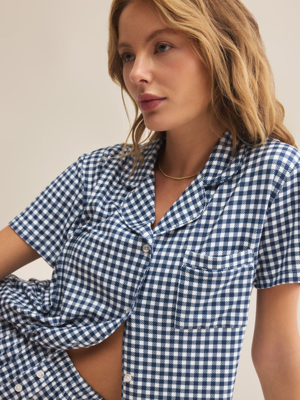 Z Supply Gingham Pj Set Yacht Blue