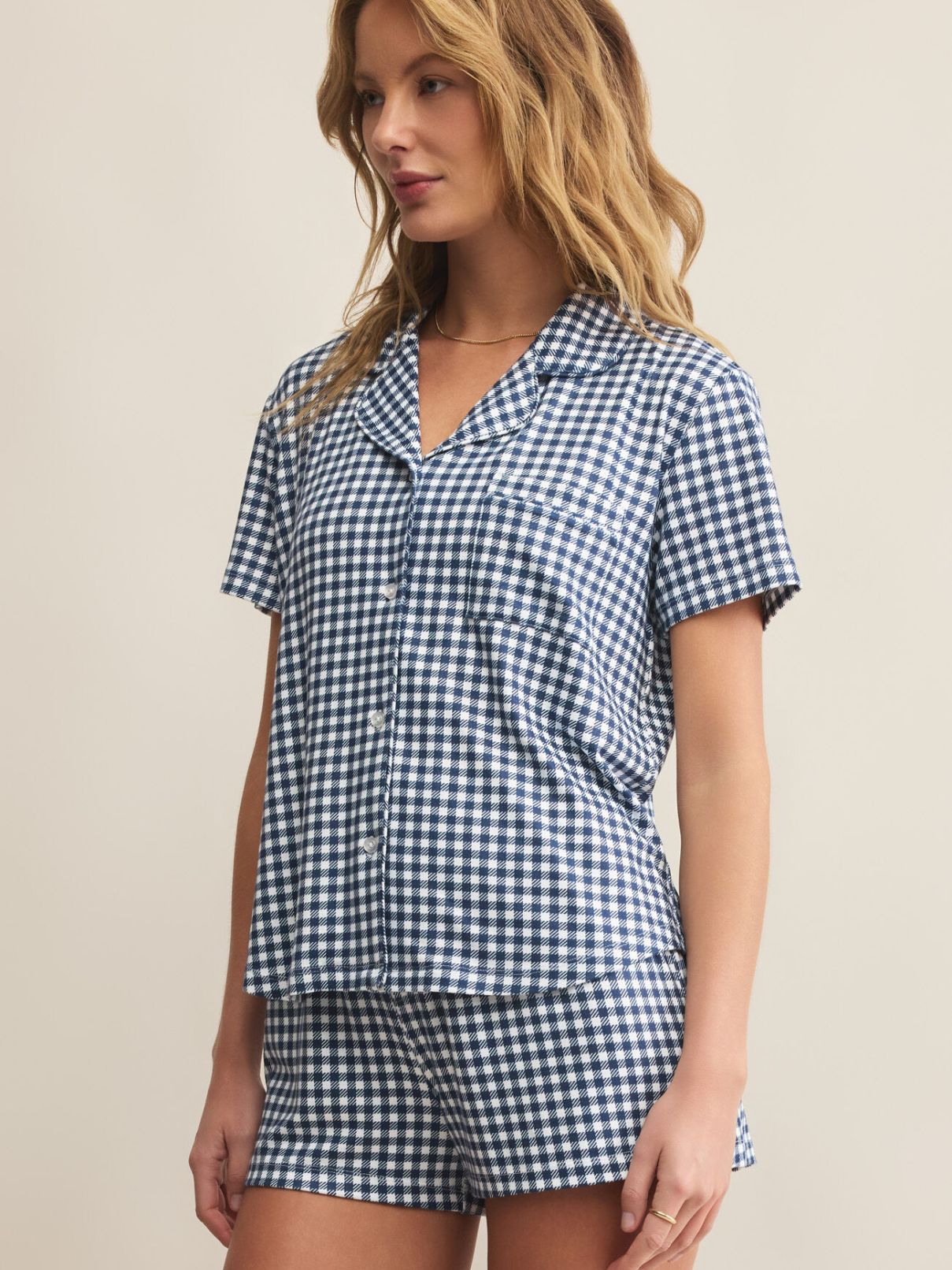 Z Supply Gingham Pj Set Yacht Blue