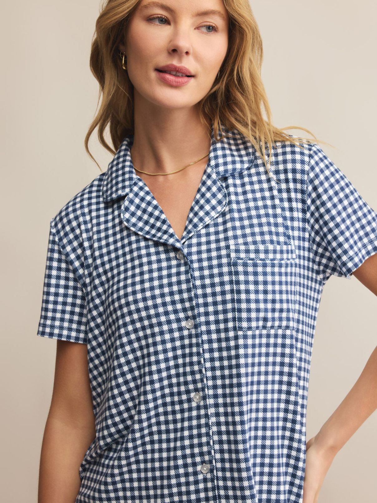Z Supply Gingham Pj Set Yacht Blue