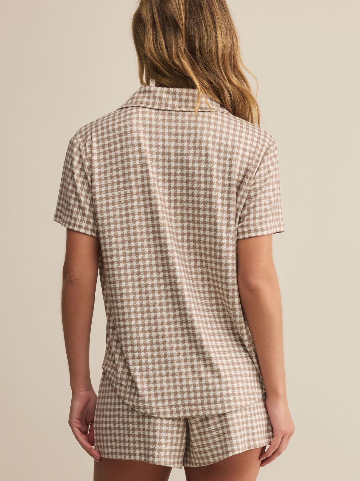 Z Supply Gingham Pj Set in Iced Coffee