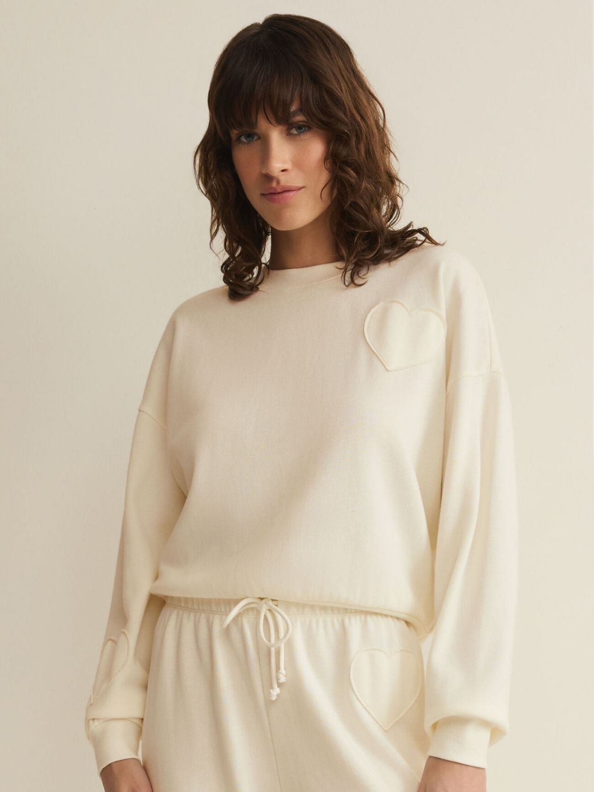 Z Supply Heart It Sweatshirt in Vanilla