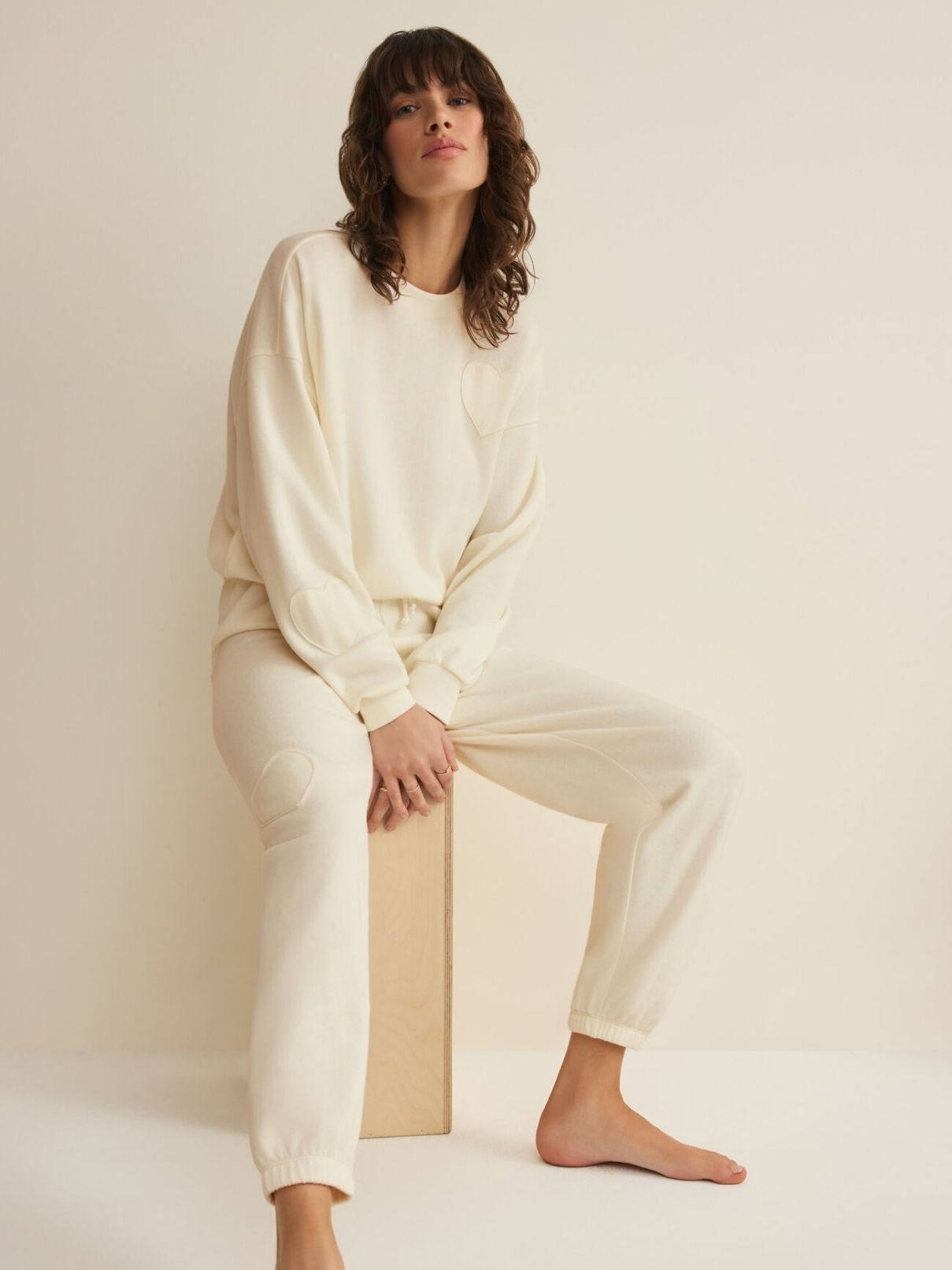 Z Supply Heart It Sweatshirt in Vanilla