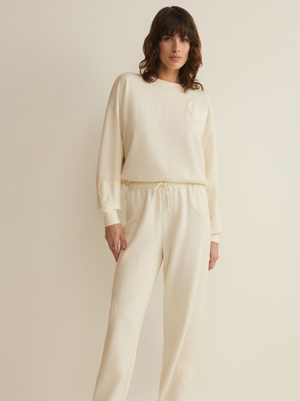 Z Supply Heart It Sweatshirt in Vanilla