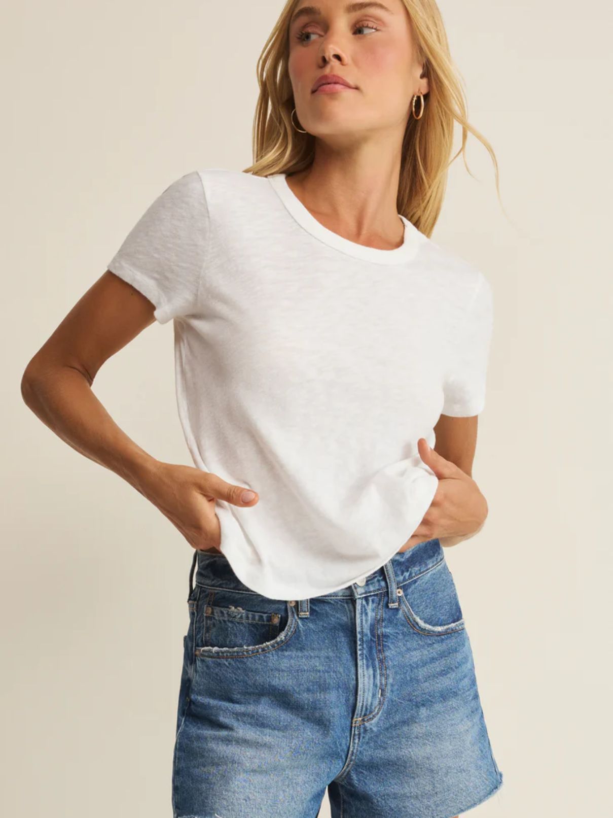 Z Supply Junie Slub Tee in White