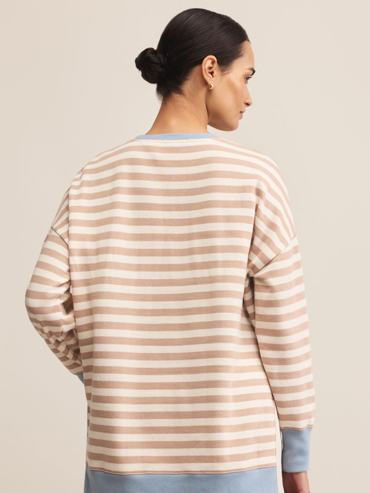 Z Supply Layer Up Stripe Sweatshirt in Evening Sand