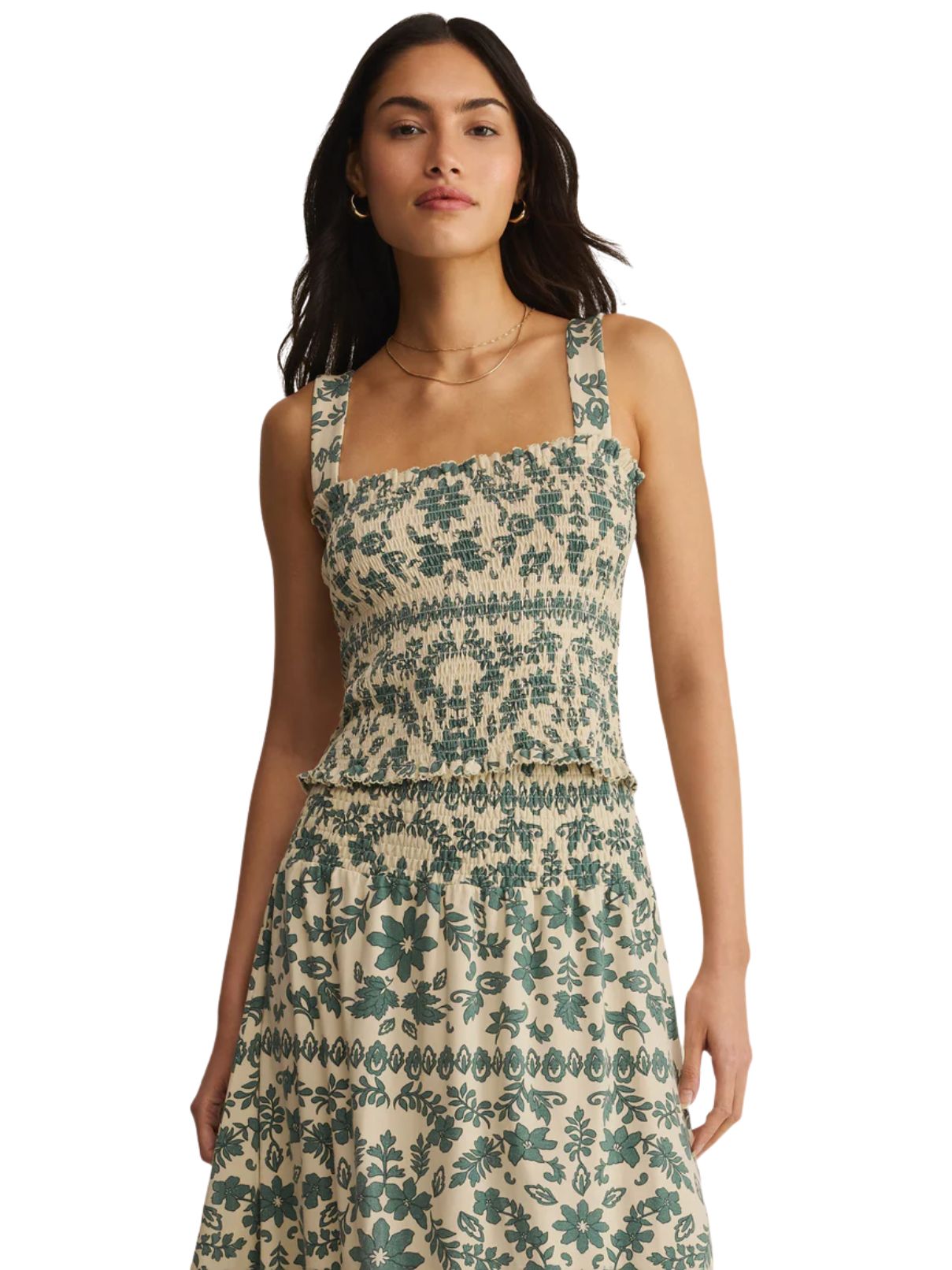 Z Supply Leya Tera Paisley Smocked Top