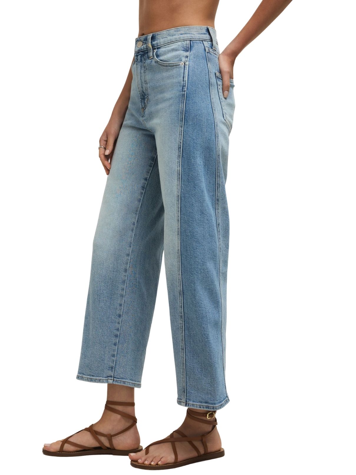Z Supply Luna Hi Rise Crop Bowed Jean in Utopia