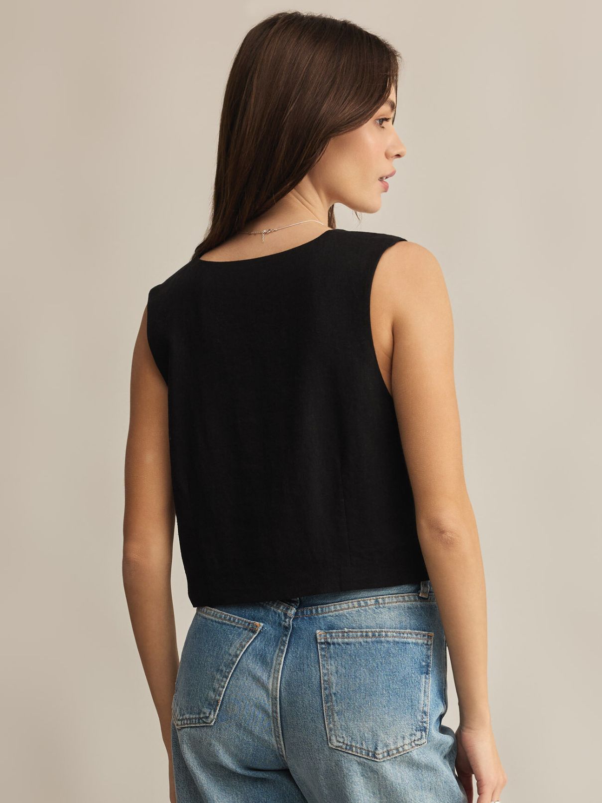 Z Supply Marta Linen Vest in Black