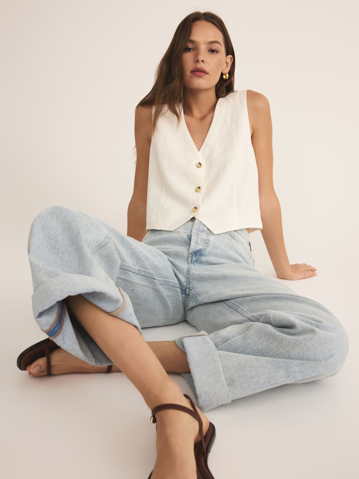 Z Supply Marta Linen Vest in White