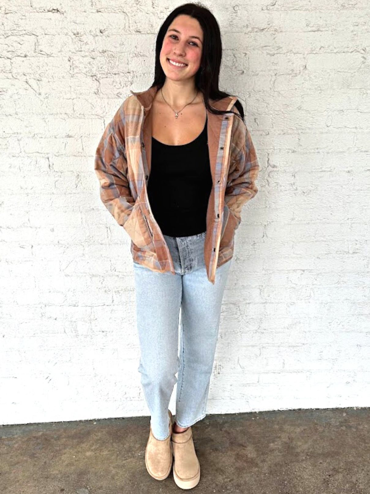 Z Supply Maya Plaid Jacket in Birch