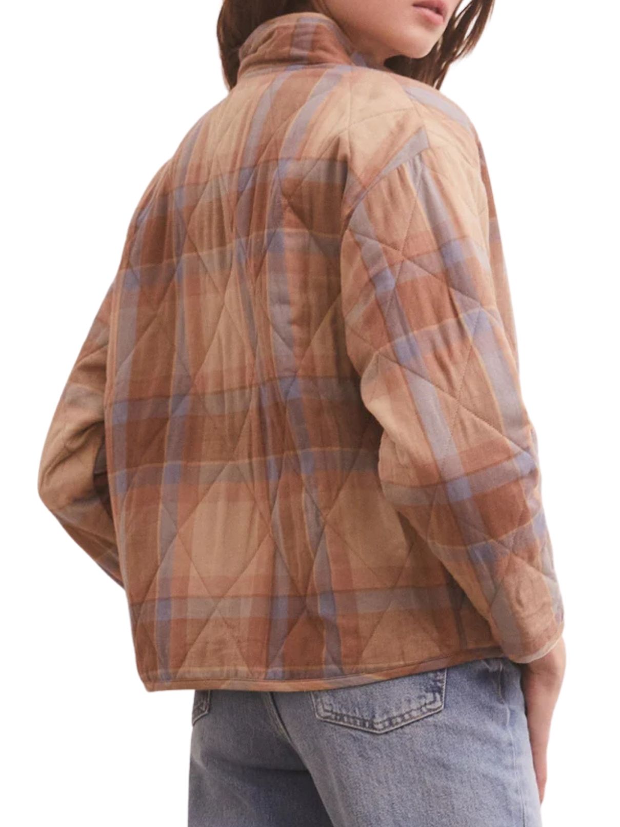 Z Supply Maya Plaid Jacket in Birch
