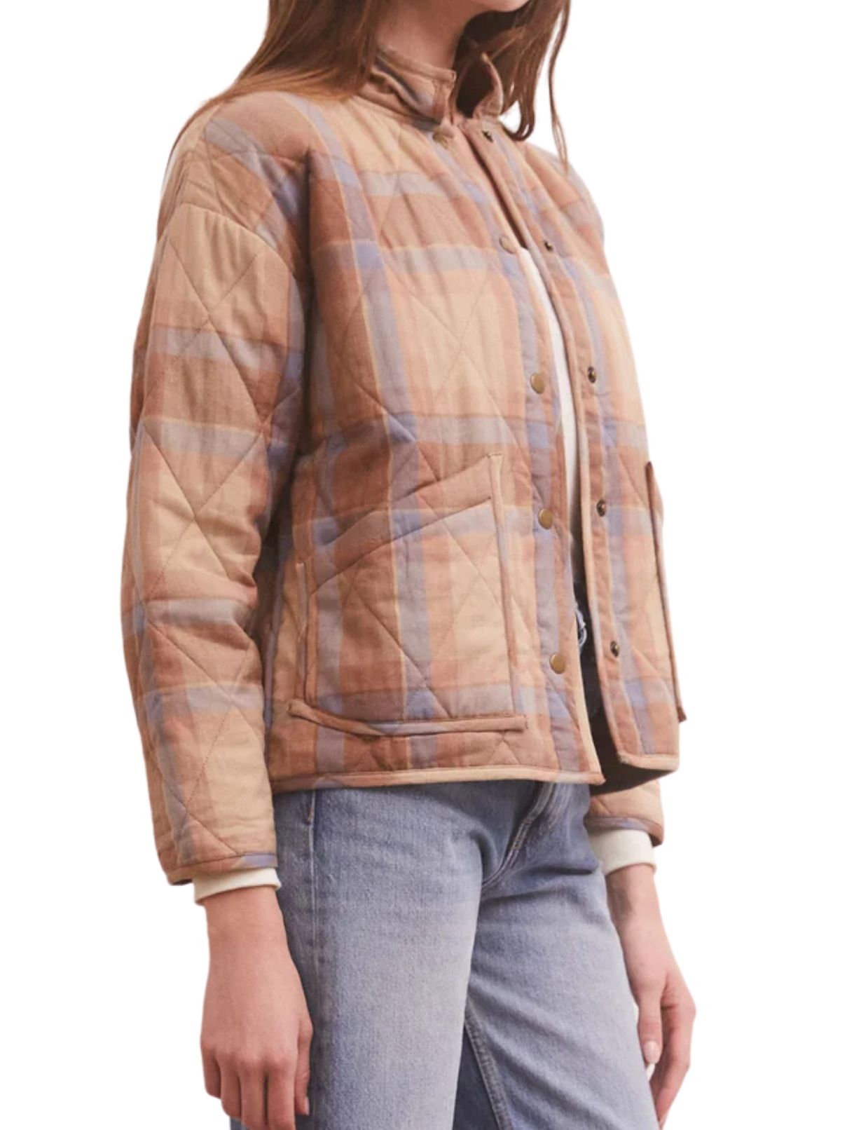 Z Supply Maya Plaid Jacket in Birch