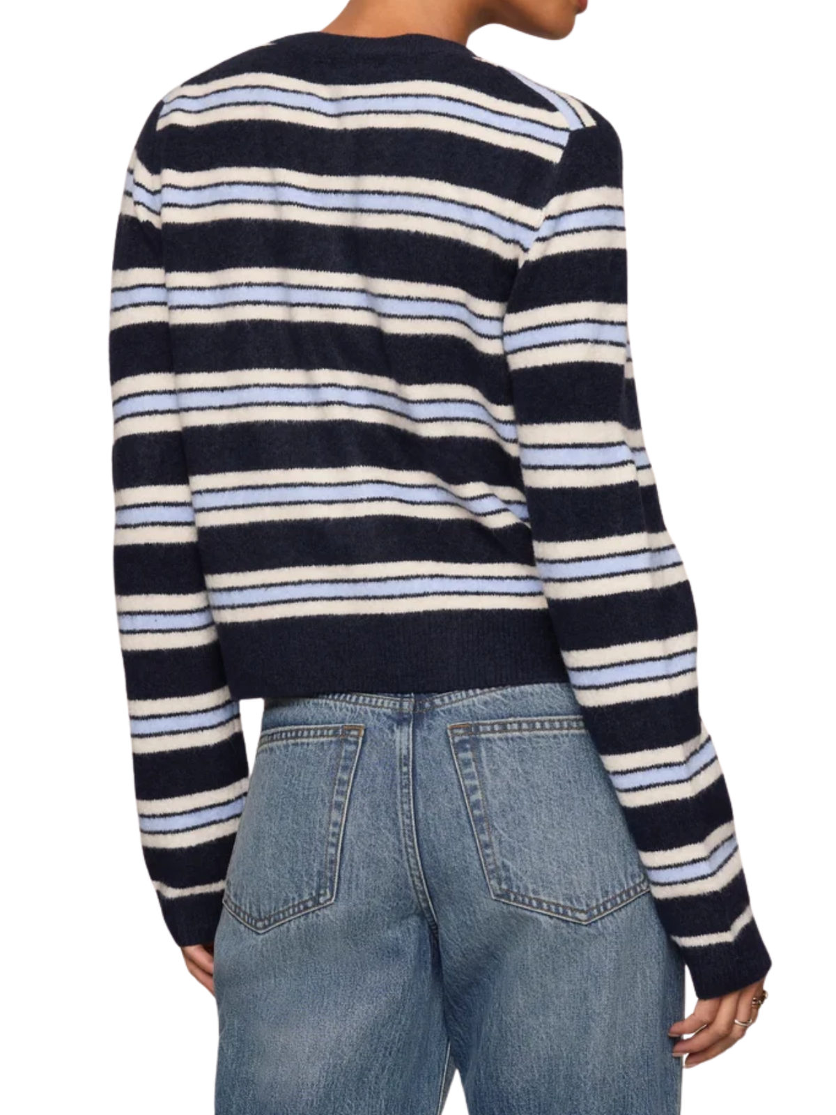 Z Supply Medina Cozy Stripe Cardigan Sweater in Eclipse