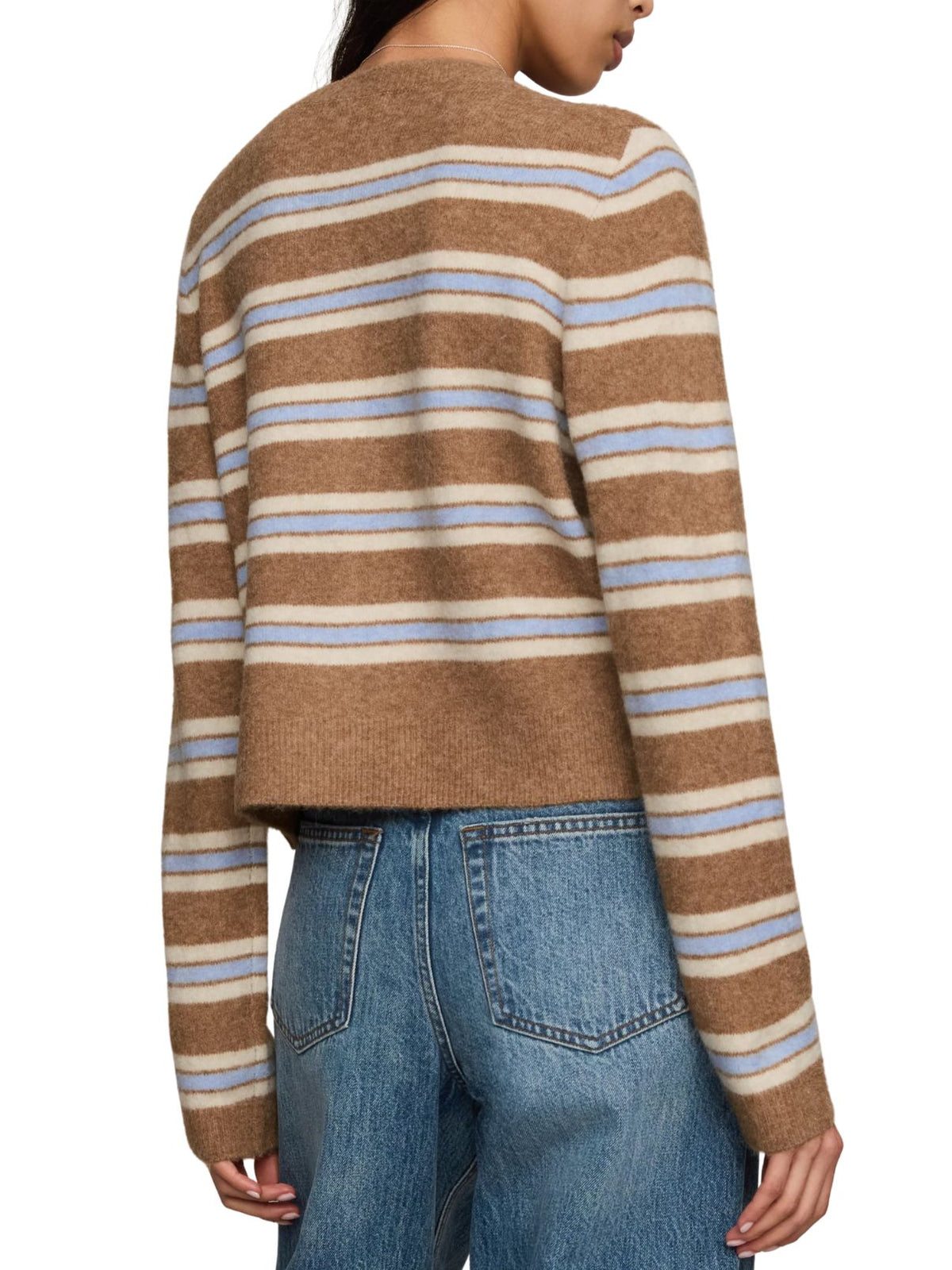 Z Supply Medina Cozy Stripe Cardigan Sweater in Golden Caramel