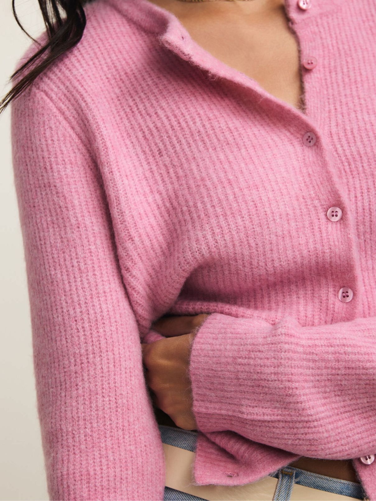Z Supply Medina Rib Cardi in Pink Crush