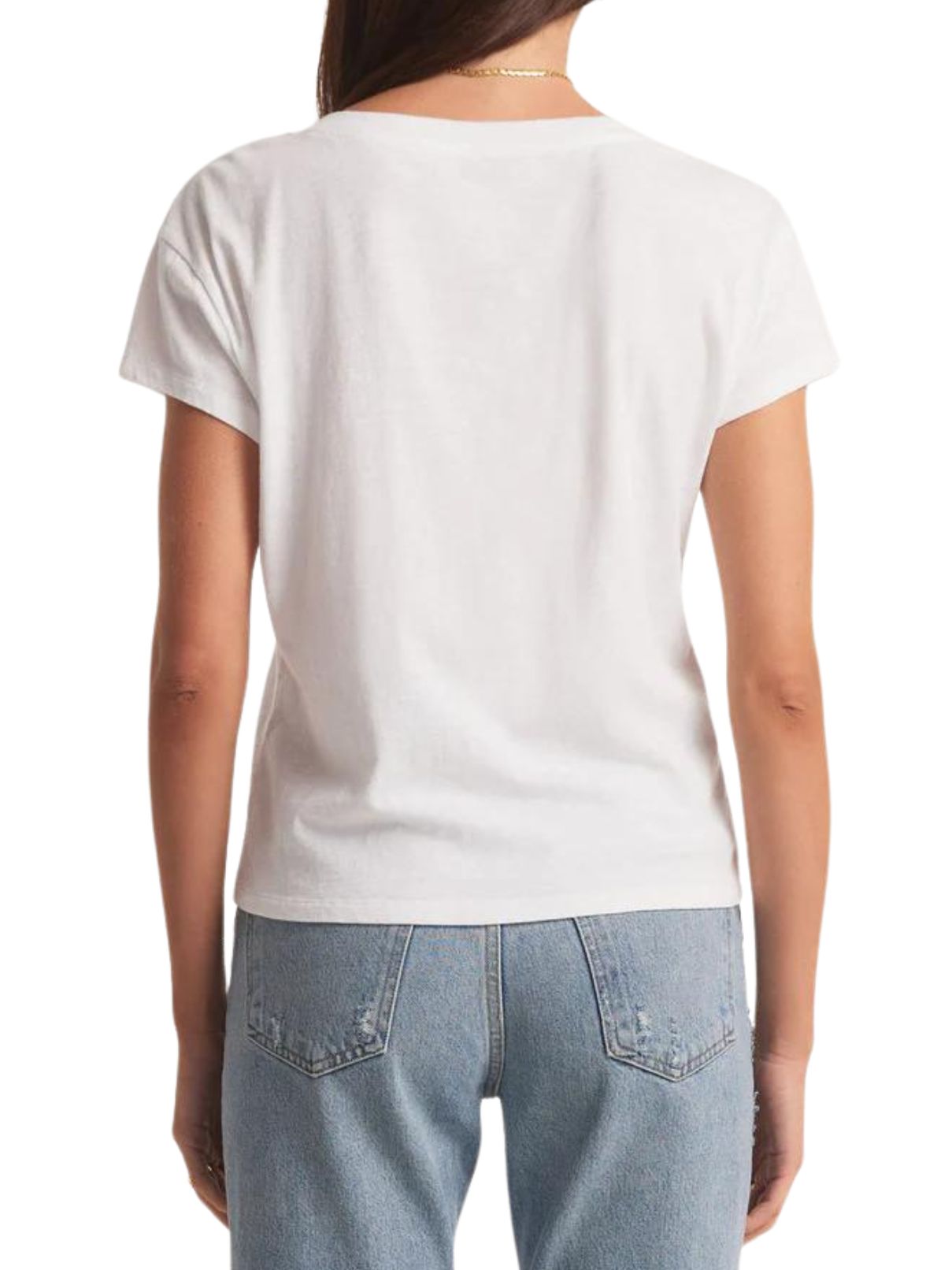 Z Supply Modern V-neck Tee in White