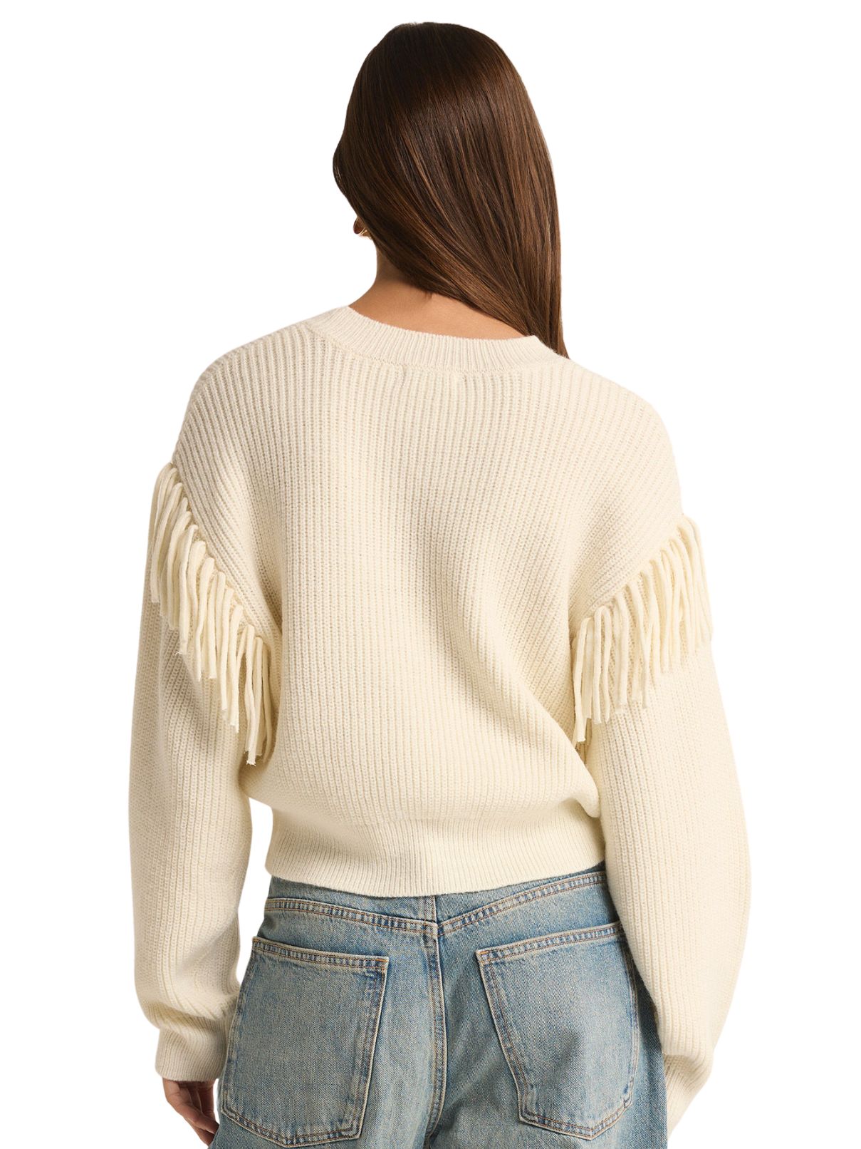 Z Supply On The Fringe Sweater in Seasalt