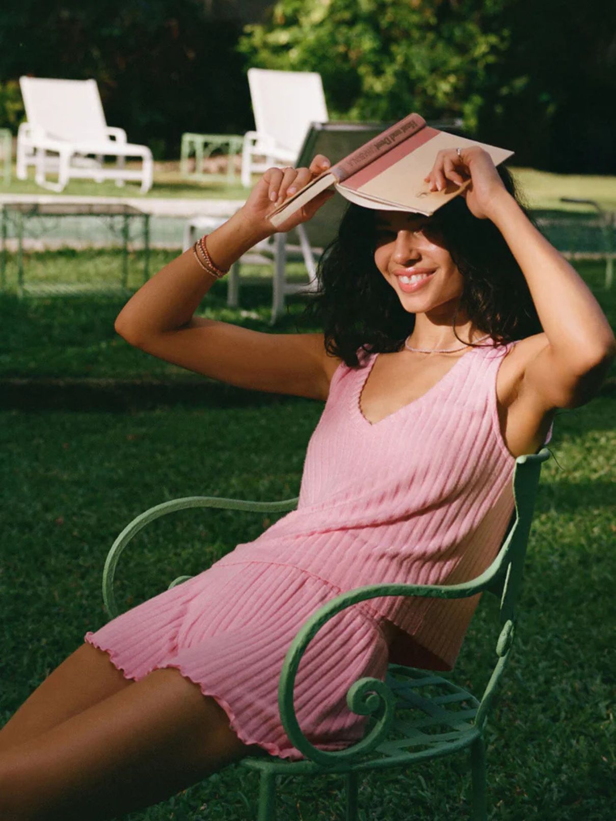 Z Supply PJ Set Sloane Vneck Tank with Dawn Short in Passion Fruit