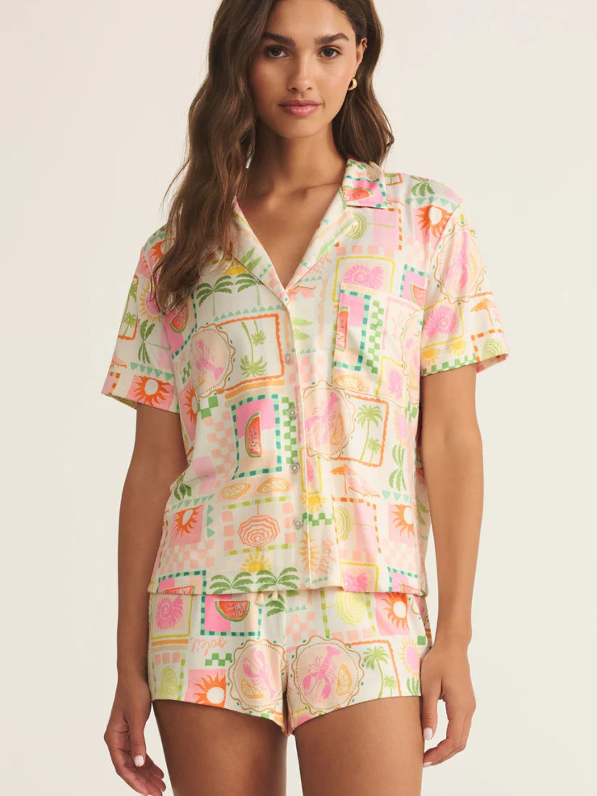 Z Supply PJ Short Set in Beach Days Soleil