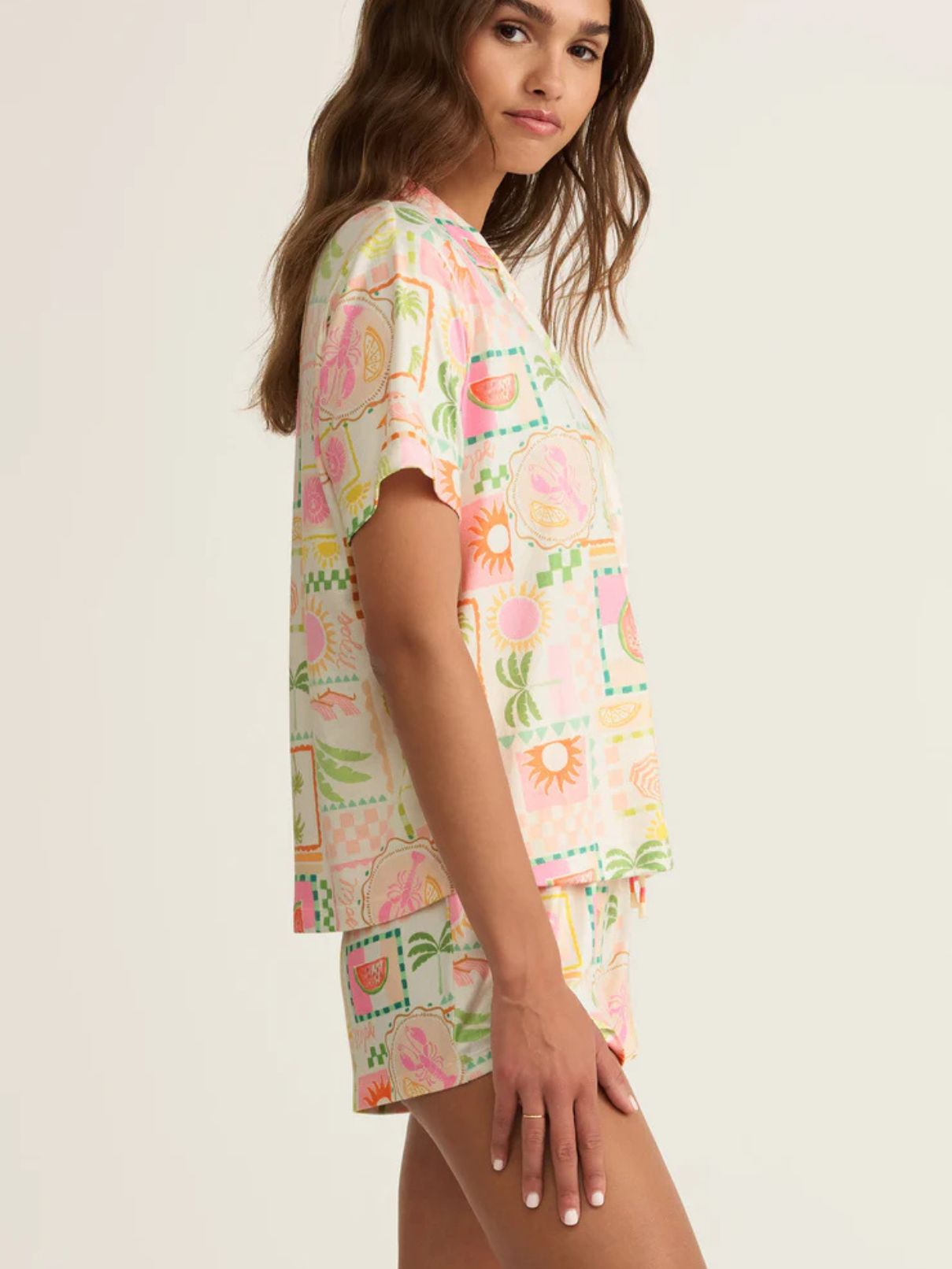 Z Supply PJ Short Set in Beach Days Soleil