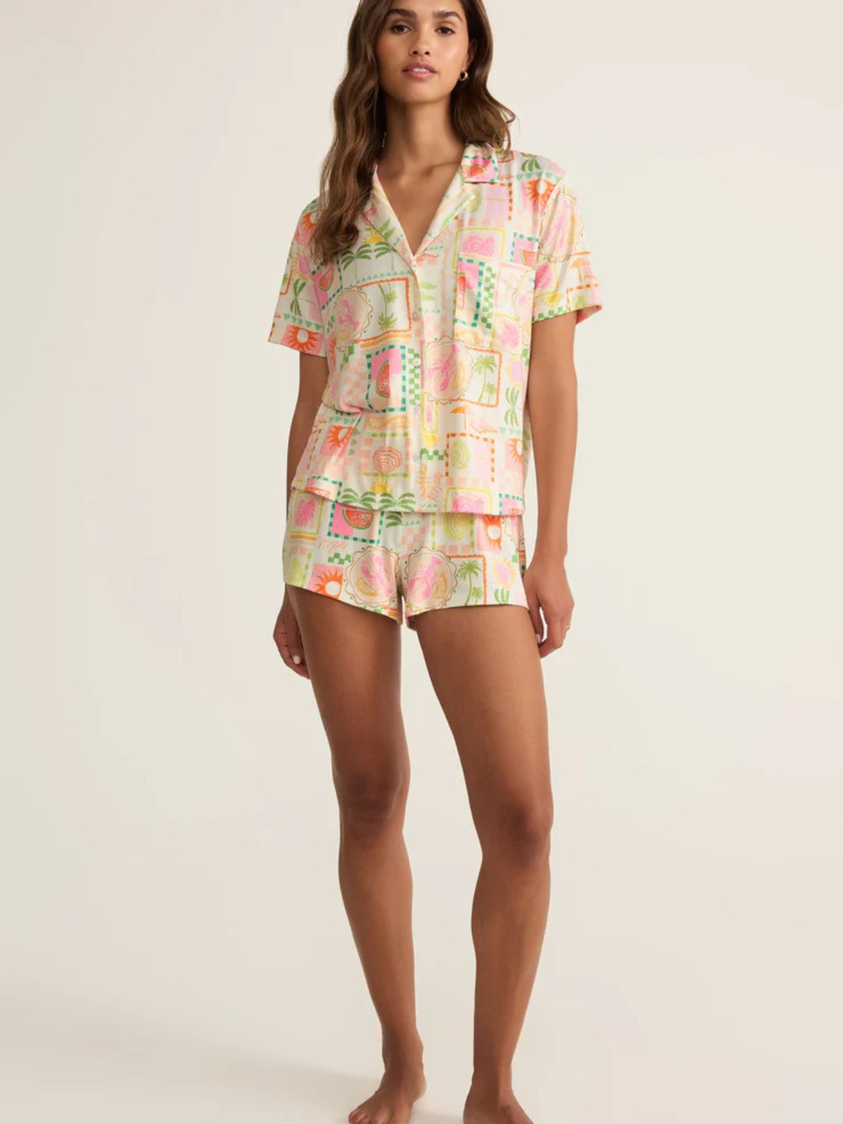 Z Supply PJ Short Set in Beach Days Soleil