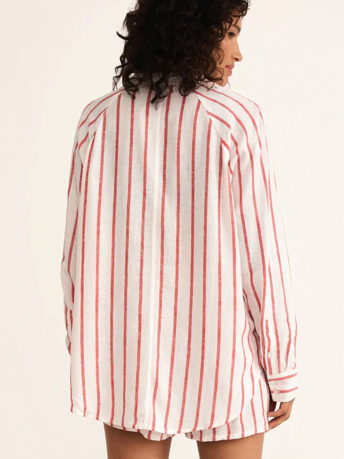 Z Supply Perfect Line Shirt in Cabana Stripe Red