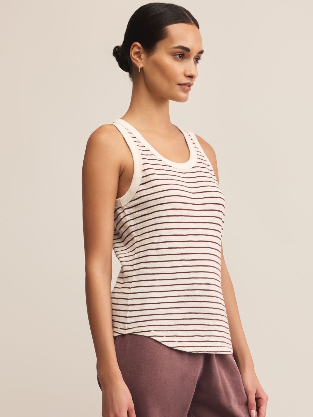 Z Supply Perfect Striped Tank in Sandlewood