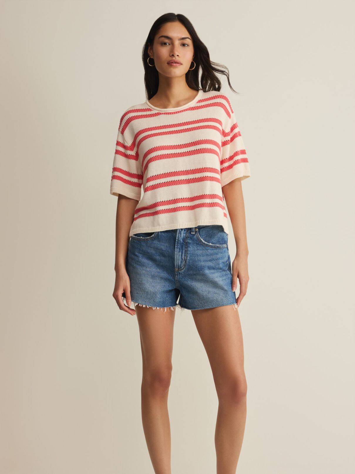 Z Supply Prado Stripe Sweater Tee in Gelato