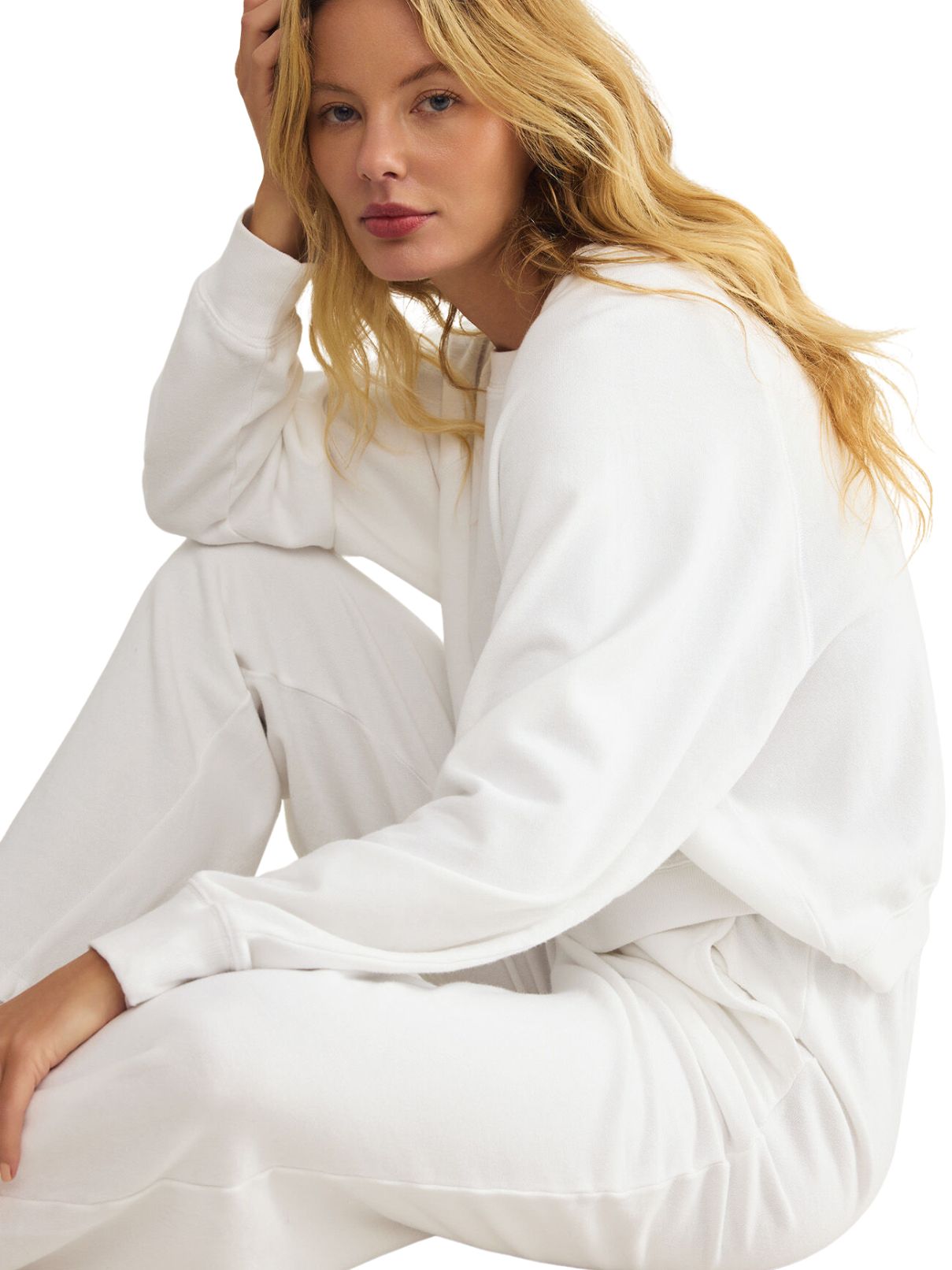 Z Supply Reset French Terry Sweatshirt in White