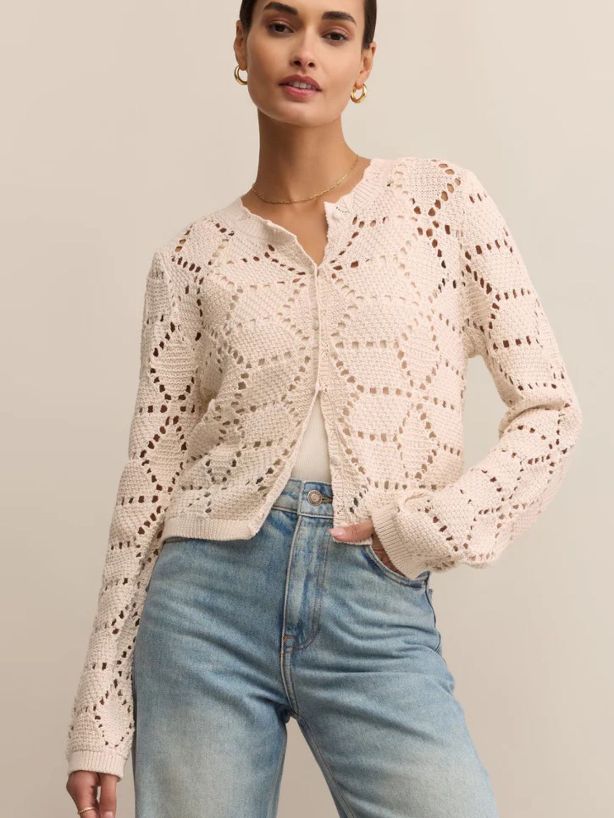 Z Supply Rosalyn Cardigan in Crystal