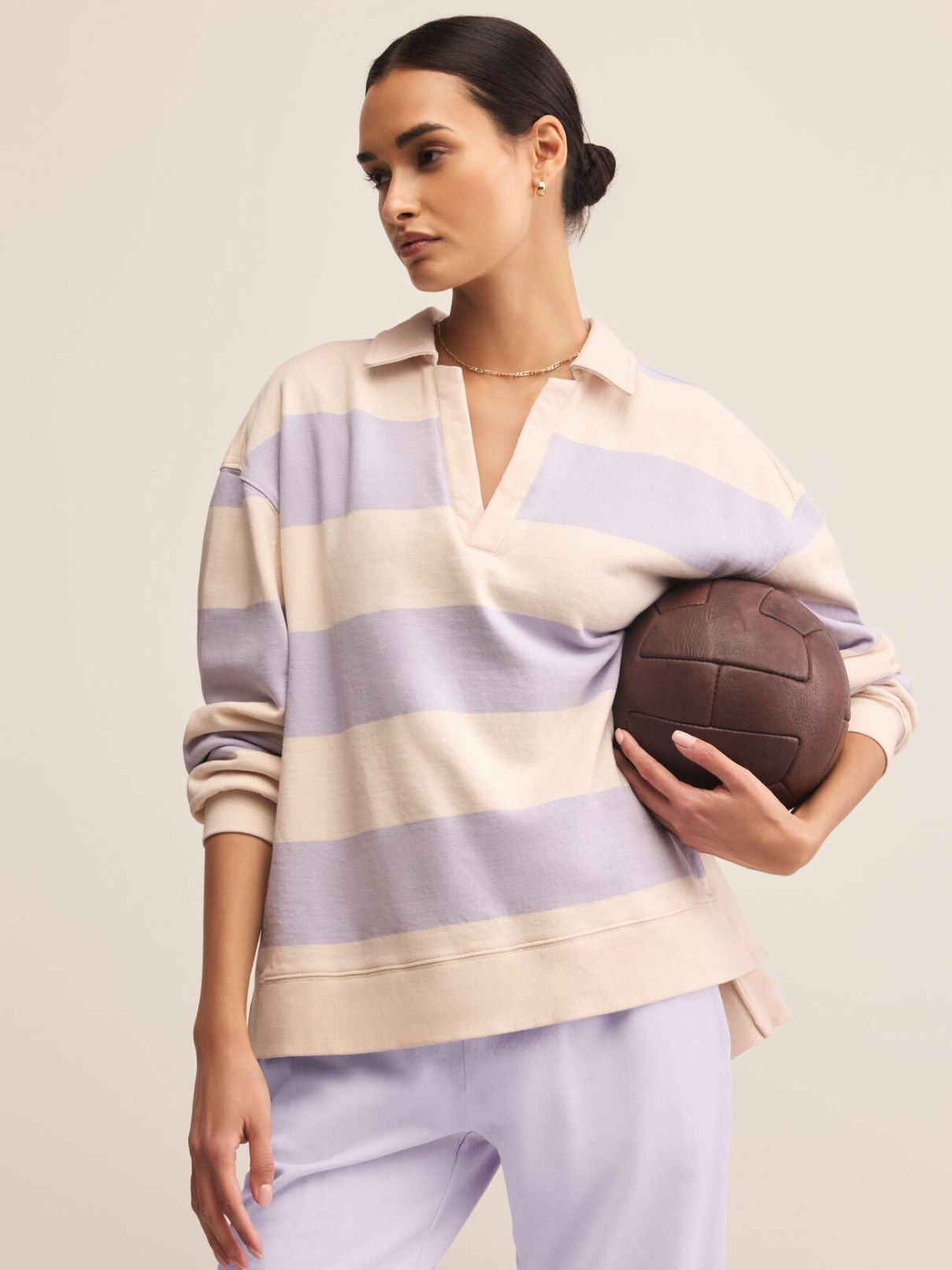 Z Supply Rugby Henley Lavender Ice