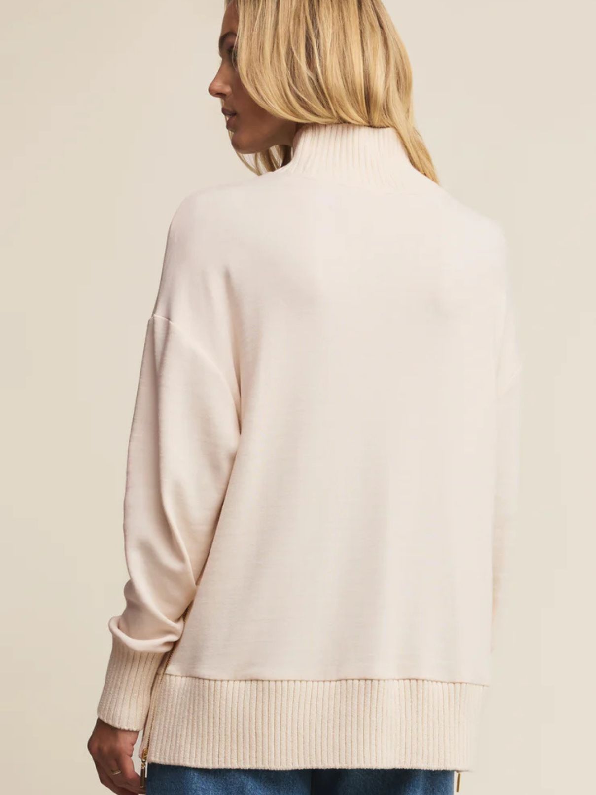 Z Supply Sable Rib Sweatshirt in Warm White