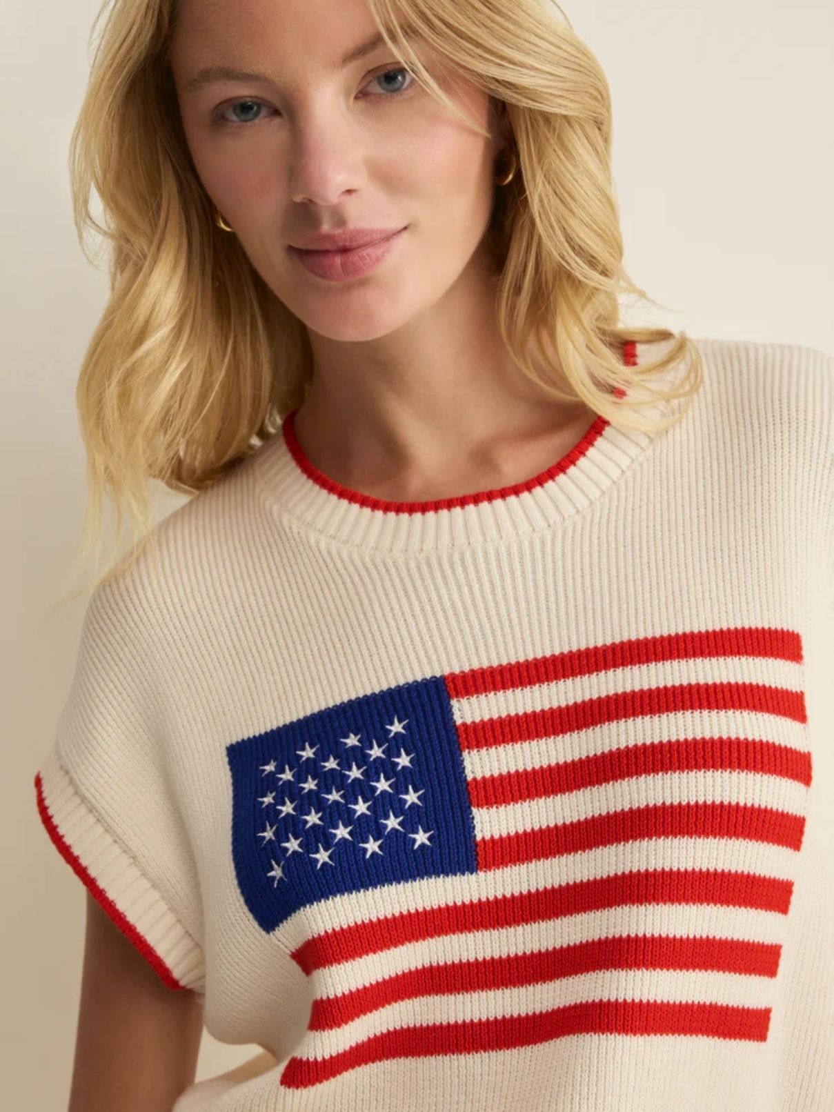 Z Supply Sleeveless Patriot Sweater in Cloud