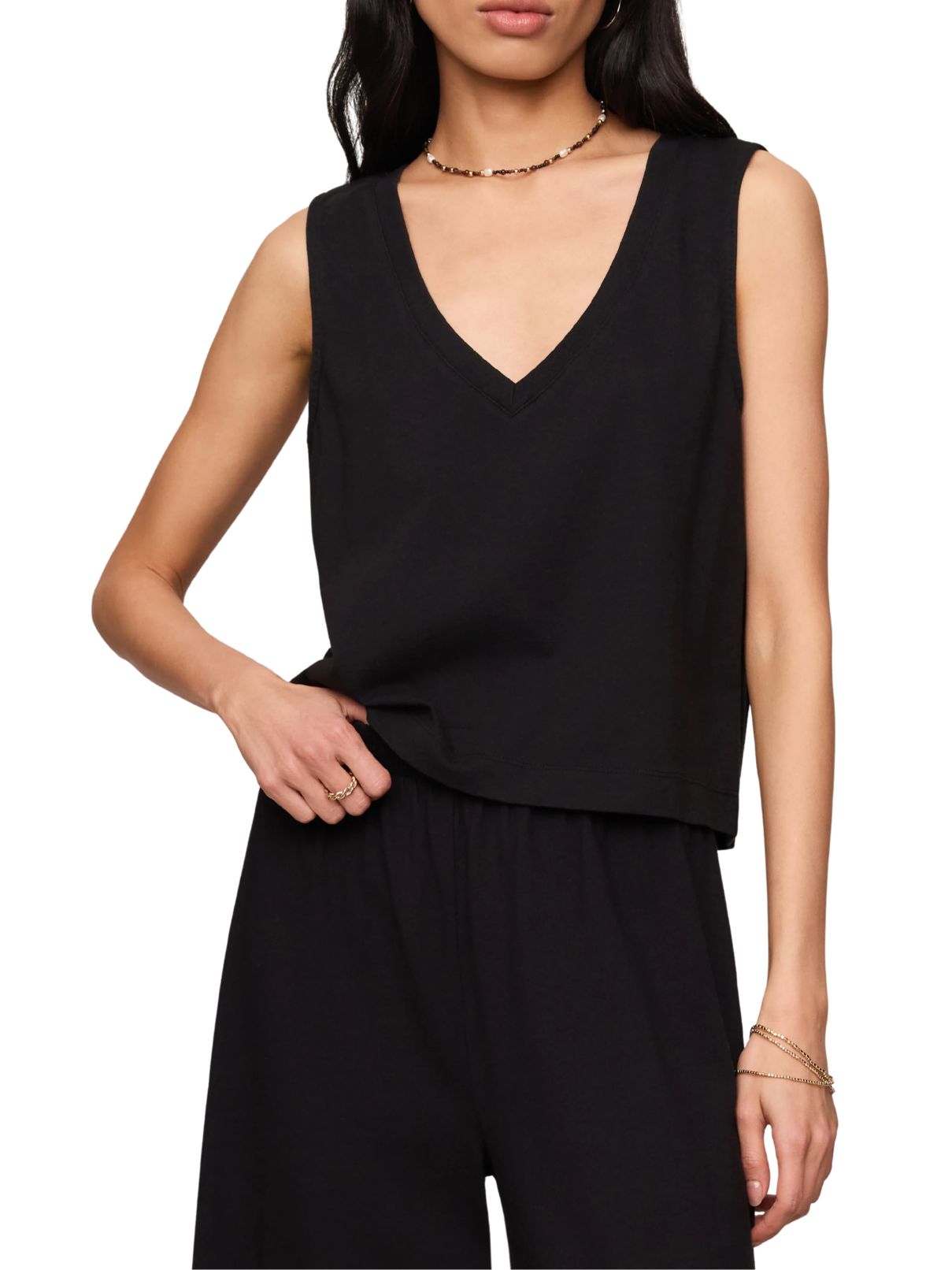 Z Supply Sloane Cotton Jersey Tank in True Black