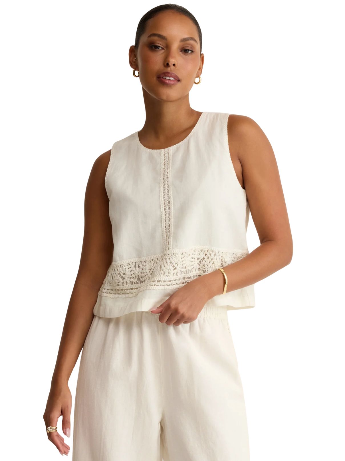 Z Supply Sloane Embroidered Top in White