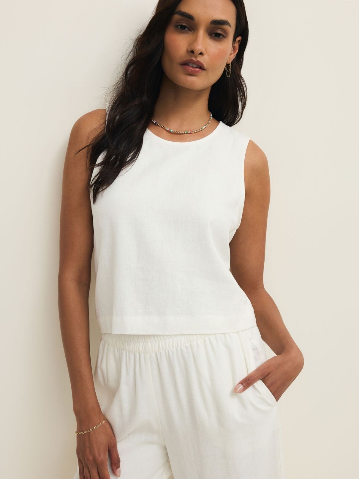 Z Supply Sloane Linen Top in White