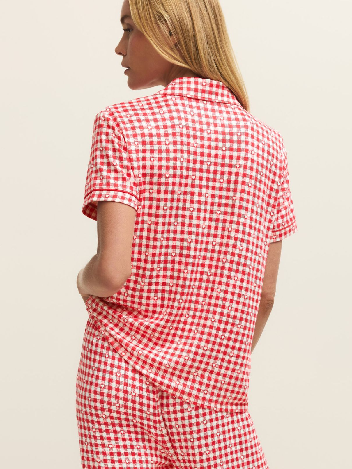 Z Supply So Sweet Gingham Pj Set in Kiss Red